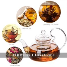 Čajnik od prozirnog borosilikatnog stakla otporan na toplinu